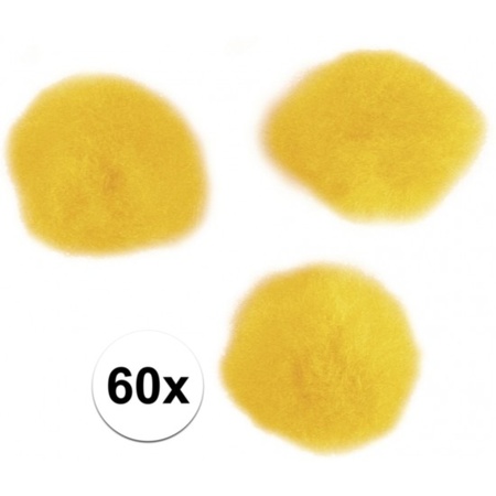 Decoratieve pompons 15 mm geel
