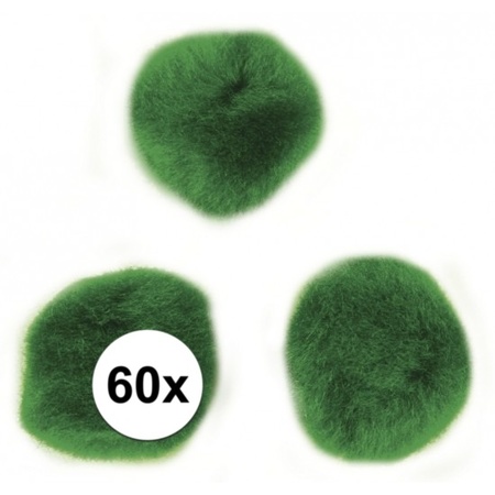 Groene decoratieve pompons 15 mm