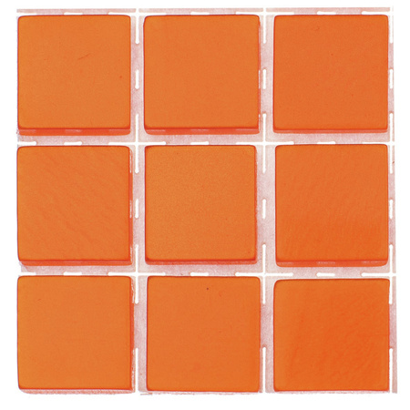 63x stuks mozaieken maken steentjes/tegels kleur oranje 10 x 10 x 2 mm