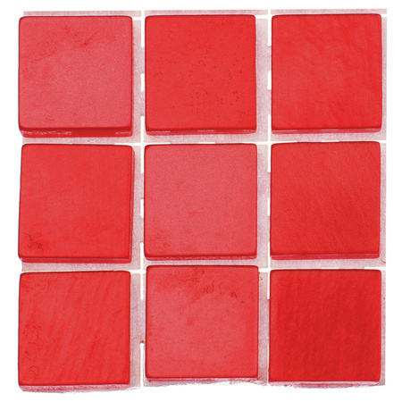 63x stuks mozaieken maken steentjes/tegels kleur rood 10 x 10 x 2 mm