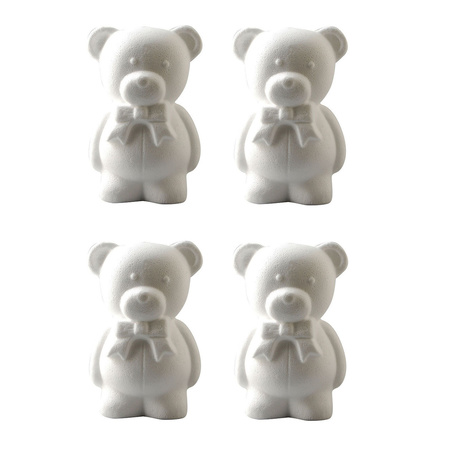 6x Hobby/DIY styrofoam bears with ribbon 20 cm 