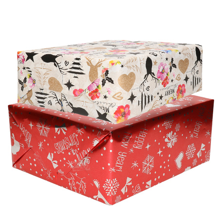 6x Roll Christmas wrapping paper 250 x 70 cm