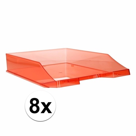 8 pcs letter tray transparent red A4 size