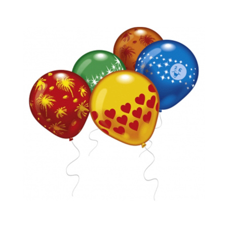 8 verschillende gekleurde ballonnen