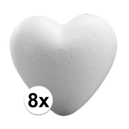 8x Styrofoam hearts 9 cm