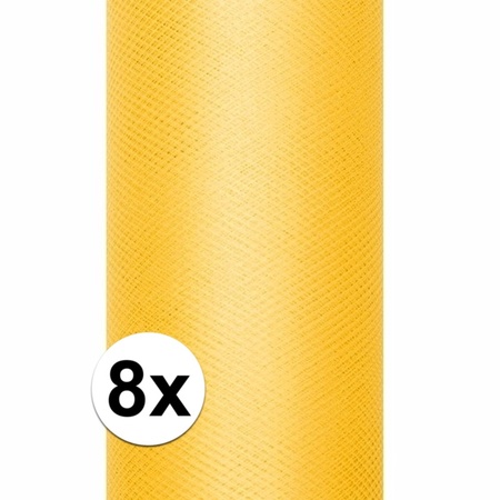 8x rolls of  yellow tulle 0,15 x 9 meter
