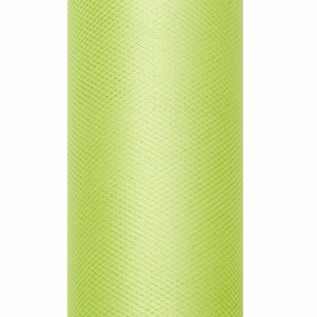 8x Rollen tule stof licht groen 15 cm breed