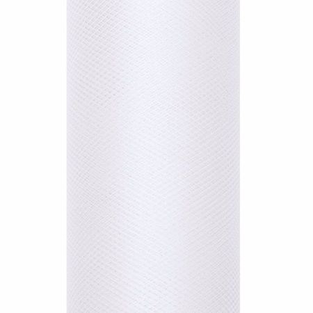 8x rolls of  white tulle 0,15 x 9 meter