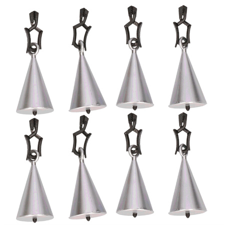 8x Buitentafelkleed gewichten zilveren vormen 5 cm