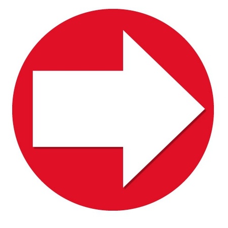 4 stuks rode pijl en P logo sticker