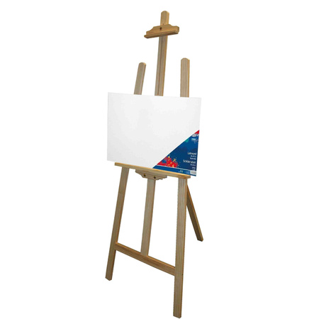 Benson wooden painting easel 114 cm table model with 2x 40 x 60 cm canvas