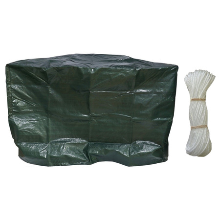 Green sleeve for barbecue 120 x 60 x 80 cm with binding rope 25 meter