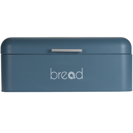 Blauwe broodtrommel Bread van metaal 42 cm