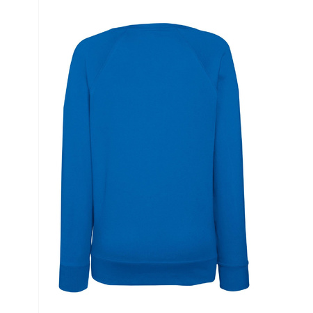 Blauwe sweater / sweatshirt trui met raglan mouwen en ronde hals voor dames