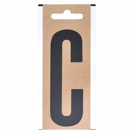 Boot sticker letter C zwart 10 cm