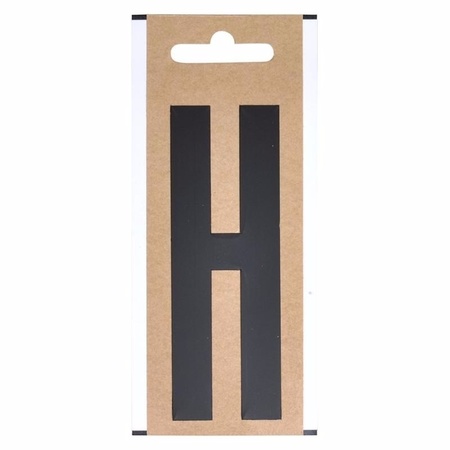 Boot sticker letter H zwart 10 cm
