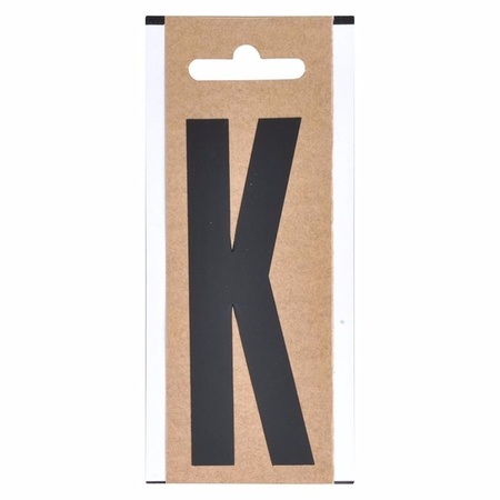 Boot sticker letter K zwart 10 cm