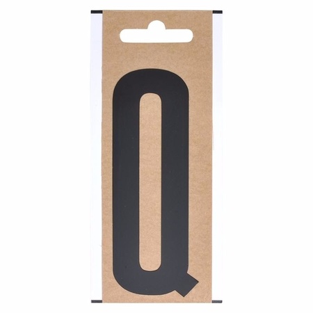 Boot sticker letter Q zwart 10 cm
