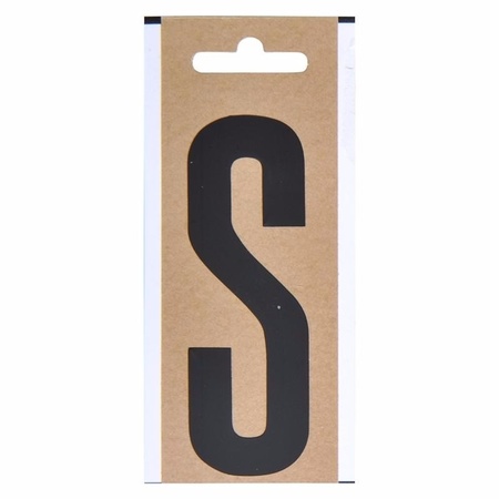 Boot sticker letter S zwart 10 cm
