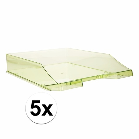 Letter tray transparent green A4 size 5 x