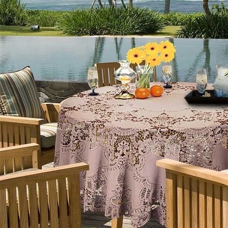 Oud roze tuin tafellaken voor buiten 180 cm rond van kunststof
