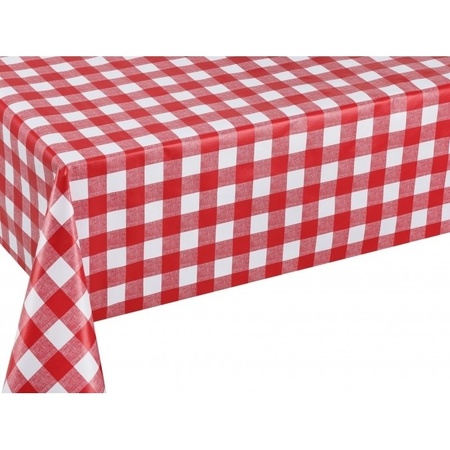 Outdoor tablecloth red/white checkered 140 x 200 cm rectangle