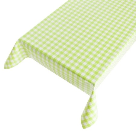 Tablecloth checkered green 140 x 170 cm with 4 clamps