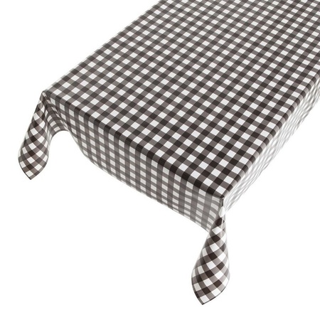 Tablecloth checkered black 140 x 170 cm with 4 clamps