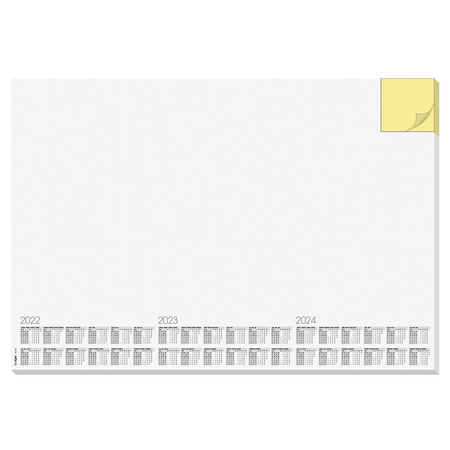 Bureaulegger van papier 59.5 x 41 cm met kalender design memo white