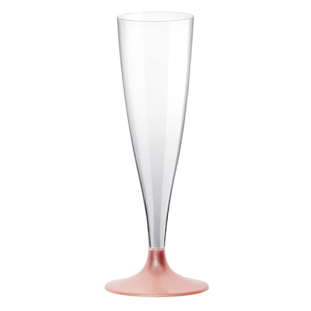 Champagneglazen - 10x - plastic - 140 ml - rose goud - herbruikbaar