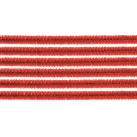 Chenilledraad - 10x - rood - 50 cm - hobby/knutsel materialen