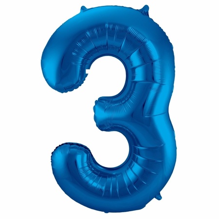 Foil number balloons birthday 13 years 85 cm in blue