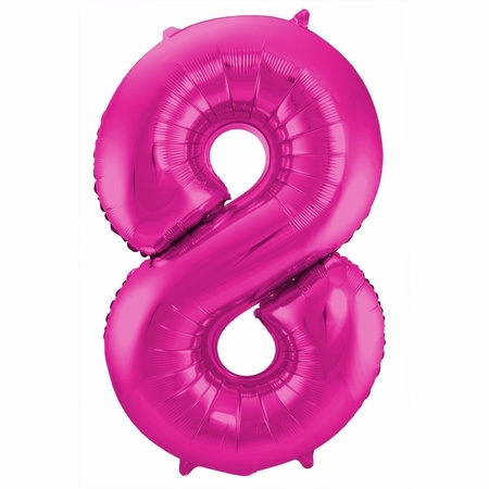 Foil number balloons birthday 18 years 85 cm in pink