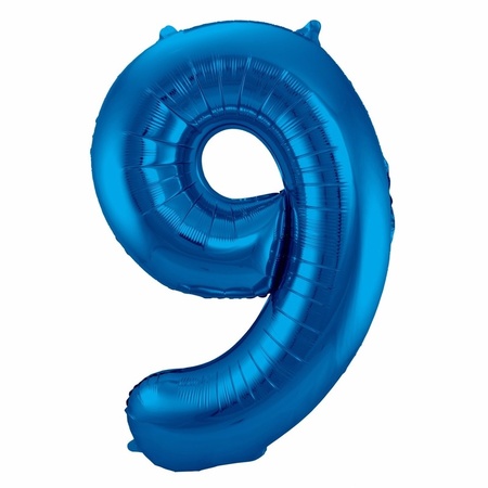 Foil number balloons birthday 19 years 85 cm in blue