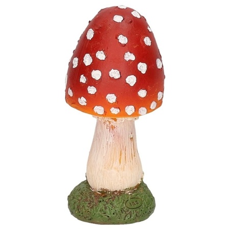 Decoratie paddenstoelen setje met 2x gewone paddenstoel en 1x met vogeltjes