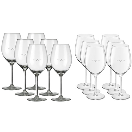 A set of 12x wine glasses for white and red wine Esprit