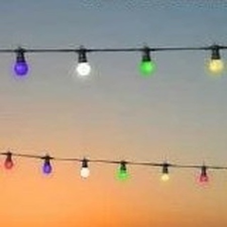 Festoon tuinverlichting snoer 12 meter multi gekleurde RGB LED verlichting met knipperfuncties