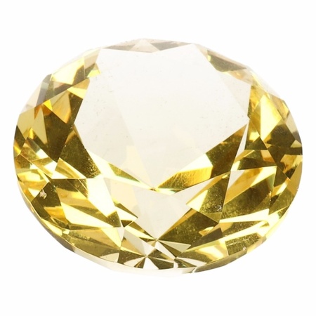 Decoratie namaak diamanten/edelstenen/kristallen geel 4 cm