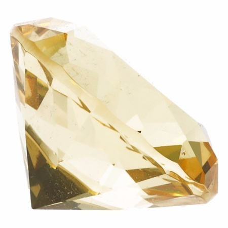 Yellow fake diamond 4 cm glass