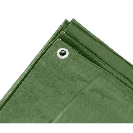 Green tarps 4 x 5 meters with 24x elastic hook cords