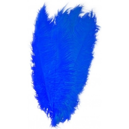 Blauwe decoratieveren/vogelveren 50 cm