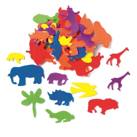 Hobby articles 50x foam colored rubber animals