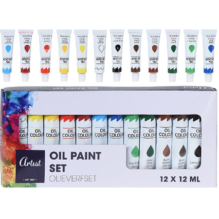 Oil paint in 12 colors 12 ml