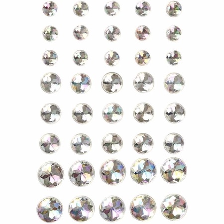 Decoratieve zilveren parel stickers 40 stuks