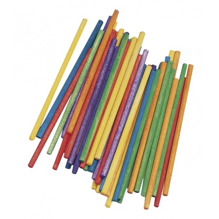 Hobby material colourful woodsticks 180 st