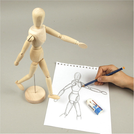 Houten anatomie tekenpop/ledenpop man 30 cm
