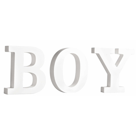 Wooden deco hobby letters - 3x white letters for the word BOY
