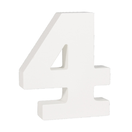 Wooden number 4 of 11 cm