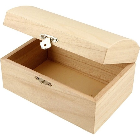 Plain wooden box 11 x 6 x 6 cm