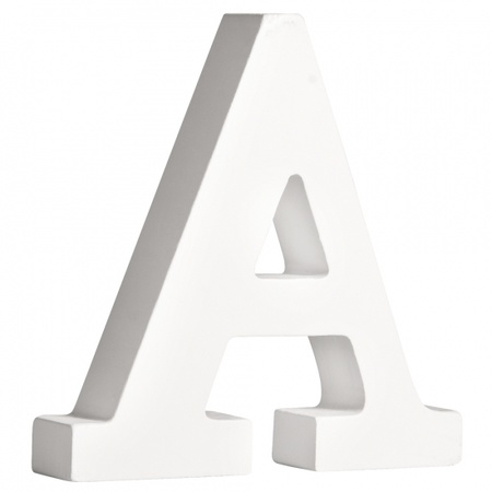 Houten deco hobby letters - 3x losse witte letters om het woord BAR te maken